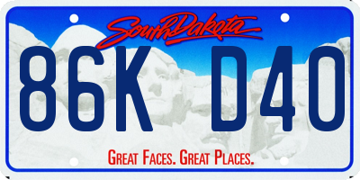 SD license plate 86KD40
