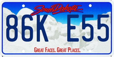 SD license plate 86KE55