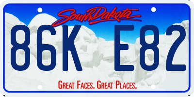 SD license plate 86KE82