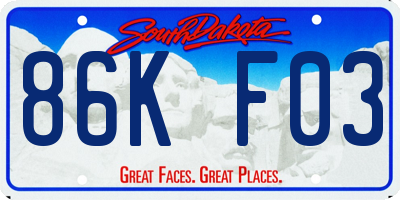 SD license plate 86KF03