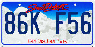 SD license plate 86KF56