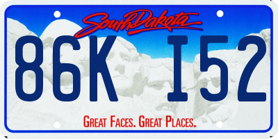 SD license plate 86KI52