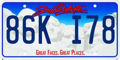 SD license plate 86KI78