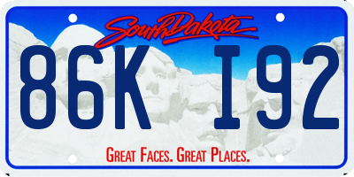 SD license plate 86KI92