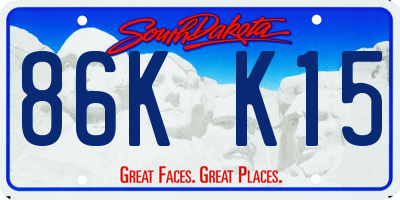 SD license plate 86KK15