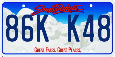SD license plate 86KK48