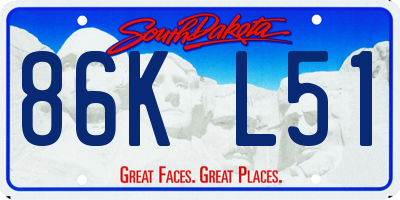 SD license plate 86KL51