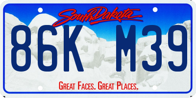 SD license plate 86KM39