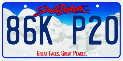 SD license plate 86KP20
