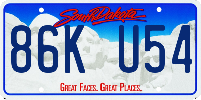 SD license plate 86KU54