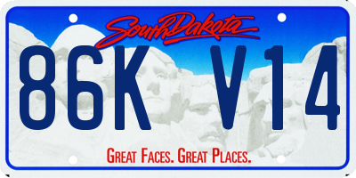 SD license plate 86KV14