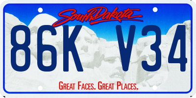 SD license plate 86KV34