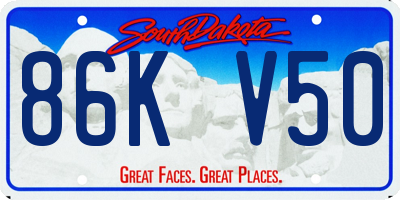 SD license plate 86KV50
