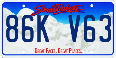 SD license plate 86KV63