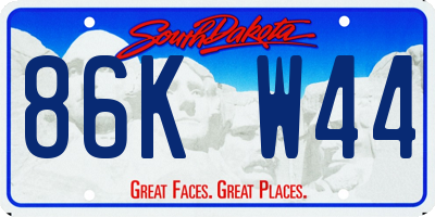 SD license plate 86KW44