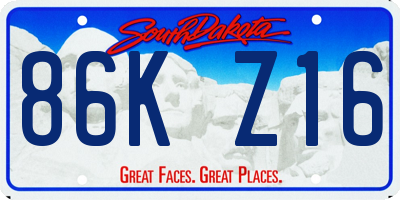 SD license plate 86KZ16