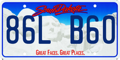 SD license plate 86LB60
