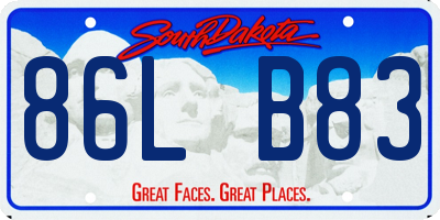 SD license plate 86LB83