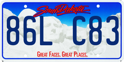 SD license plate 86LC83