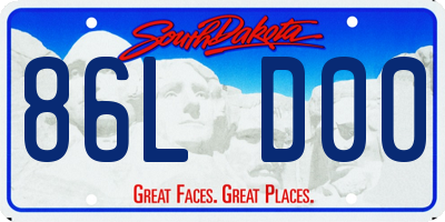 SD license plate 86LD00