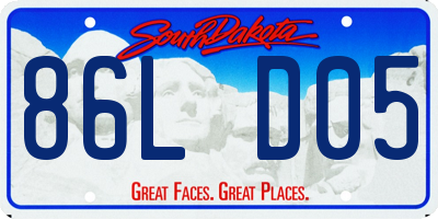 SD license plate 86LD05