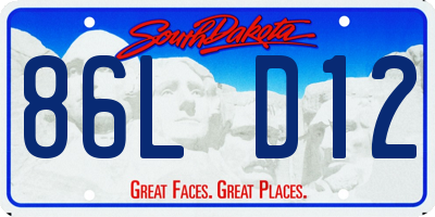 SD license plate 86LD12