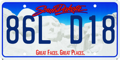 SD license plate 86LD18