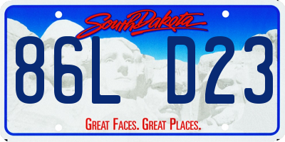 SD license plate 86LD23
