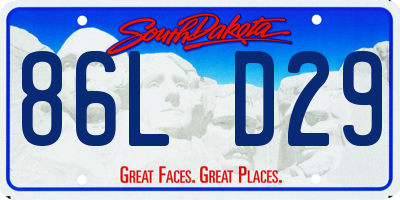 SD license plate 86LD29