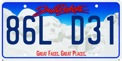 SD license plate 86LD31