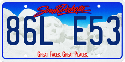 SD license plate 86LE53