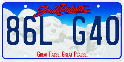 SD license plate 86LG40
