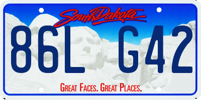 SD license plate 86LG42