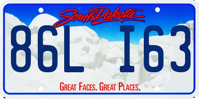 SD license plate 86LI63