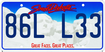 SD license plate 86LL33