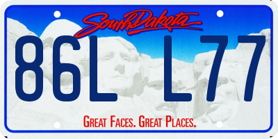 SD license plate 86LL77