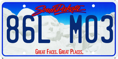 SD license plate 86LM03