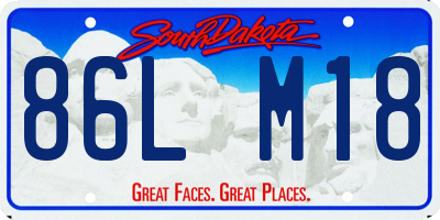 SD license plate 86LM18
