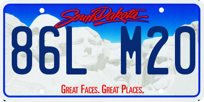 SD license plate 86LM20