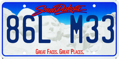 SD license plate 86LM33