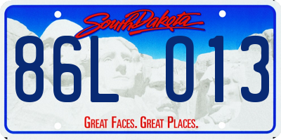 SD license plate 86LO13