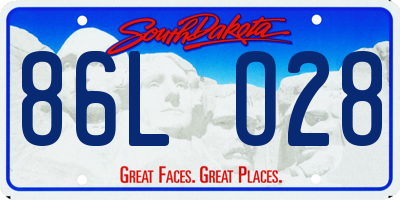 SD license plate 86LO28