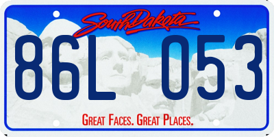 SD license plate 86LO53