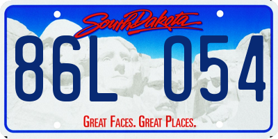 SD license plate 86LO54
