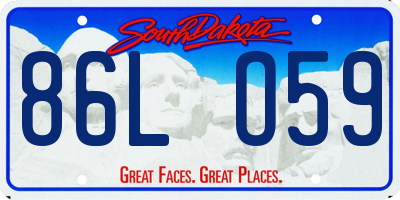 SD license plate 86LO59