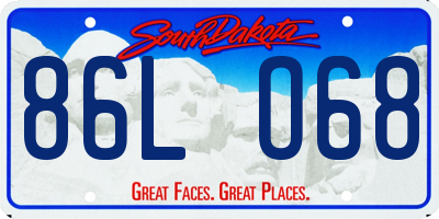 SD license plate 86LO68