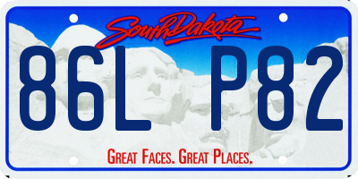SD license plate 86LP82