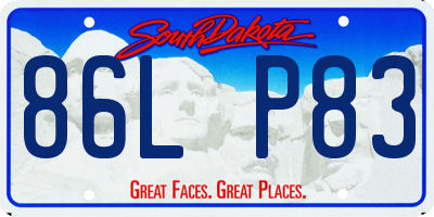 SD license plate 86LP83