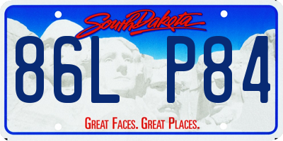SD license plate 86LP84