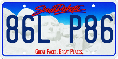 SD license plate 86LP86
